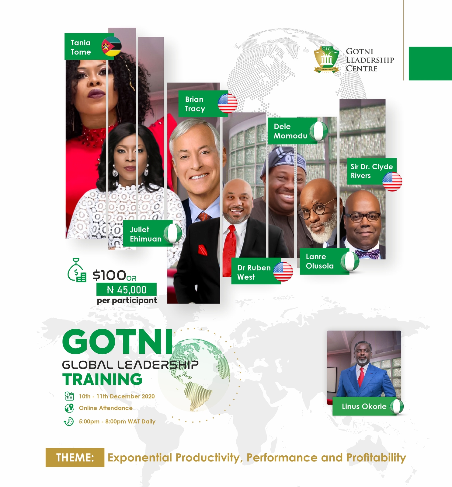 Brian Tracy, Linus Okorie, Juliet Ehimuan & More for 2nd Edition of GOTNI Global Leadership Training