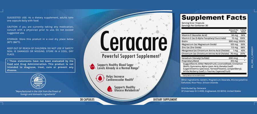 CeraCare Blood Sugar Support Supplement Reviews