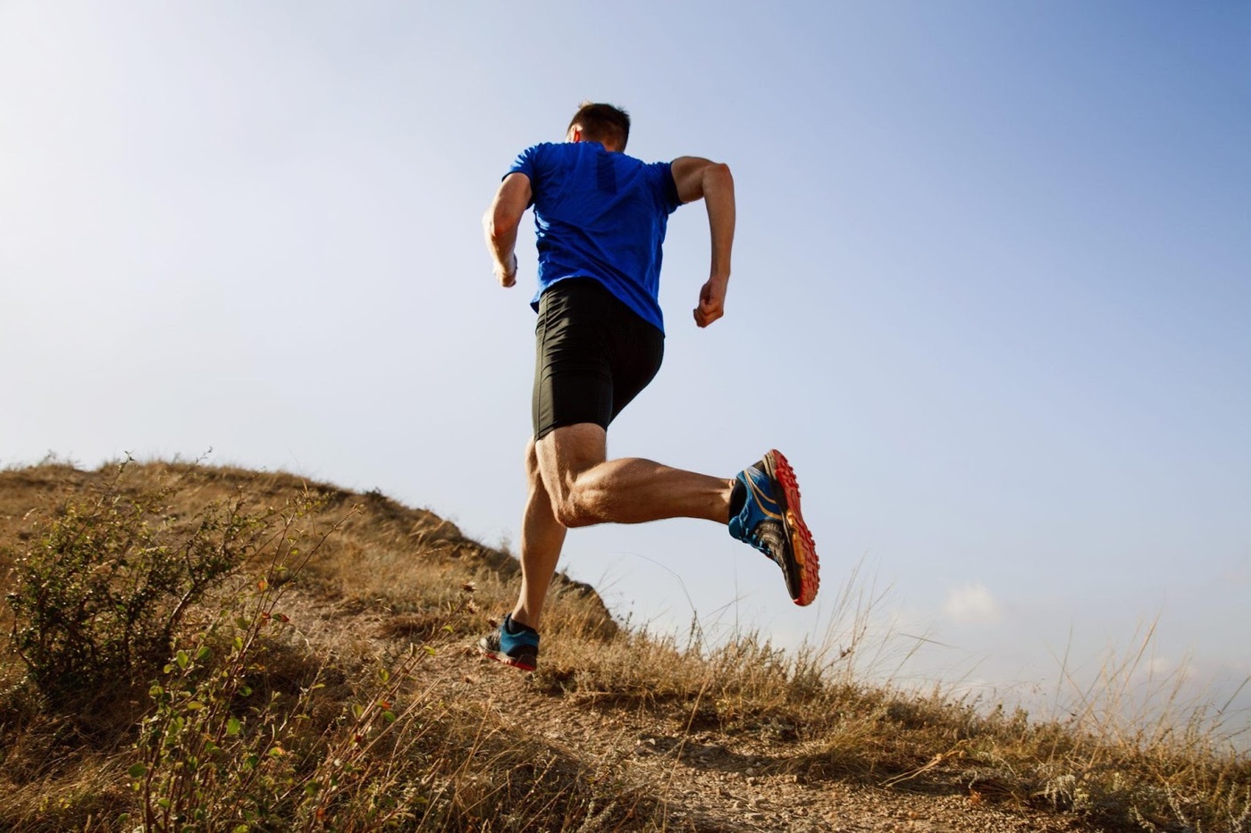 How sport. Бег с горки вниз. Trail Running autumn.