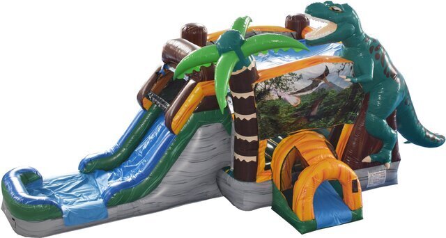 Dinosaurs Rex 3 in 1 water slide/Dry slide combo Bounce House rental