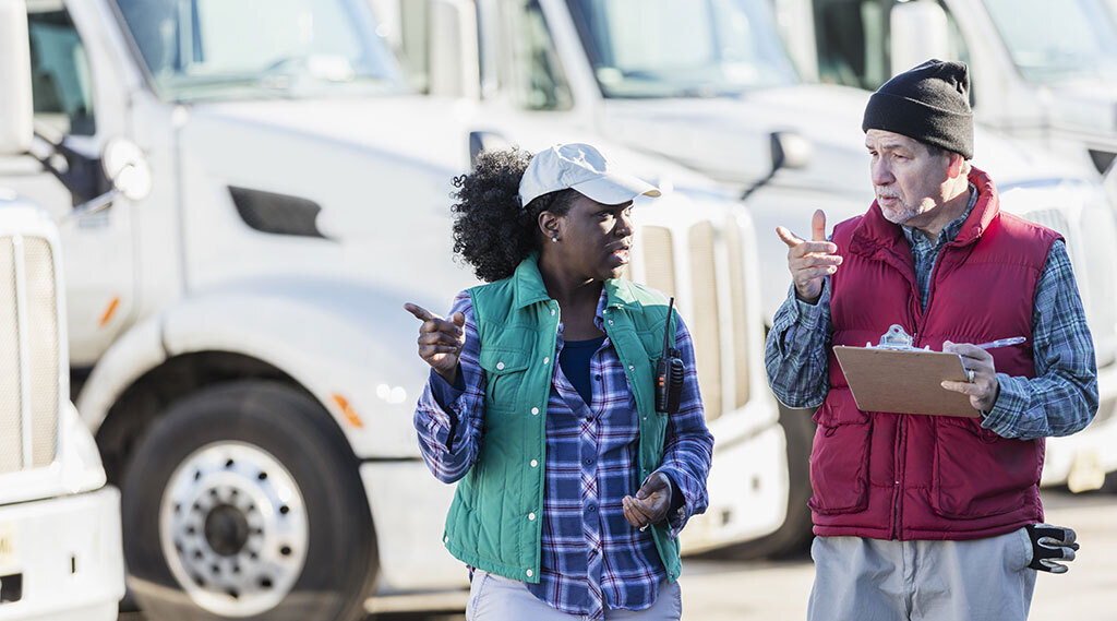 Truck drivers with fleet of semi-trucks