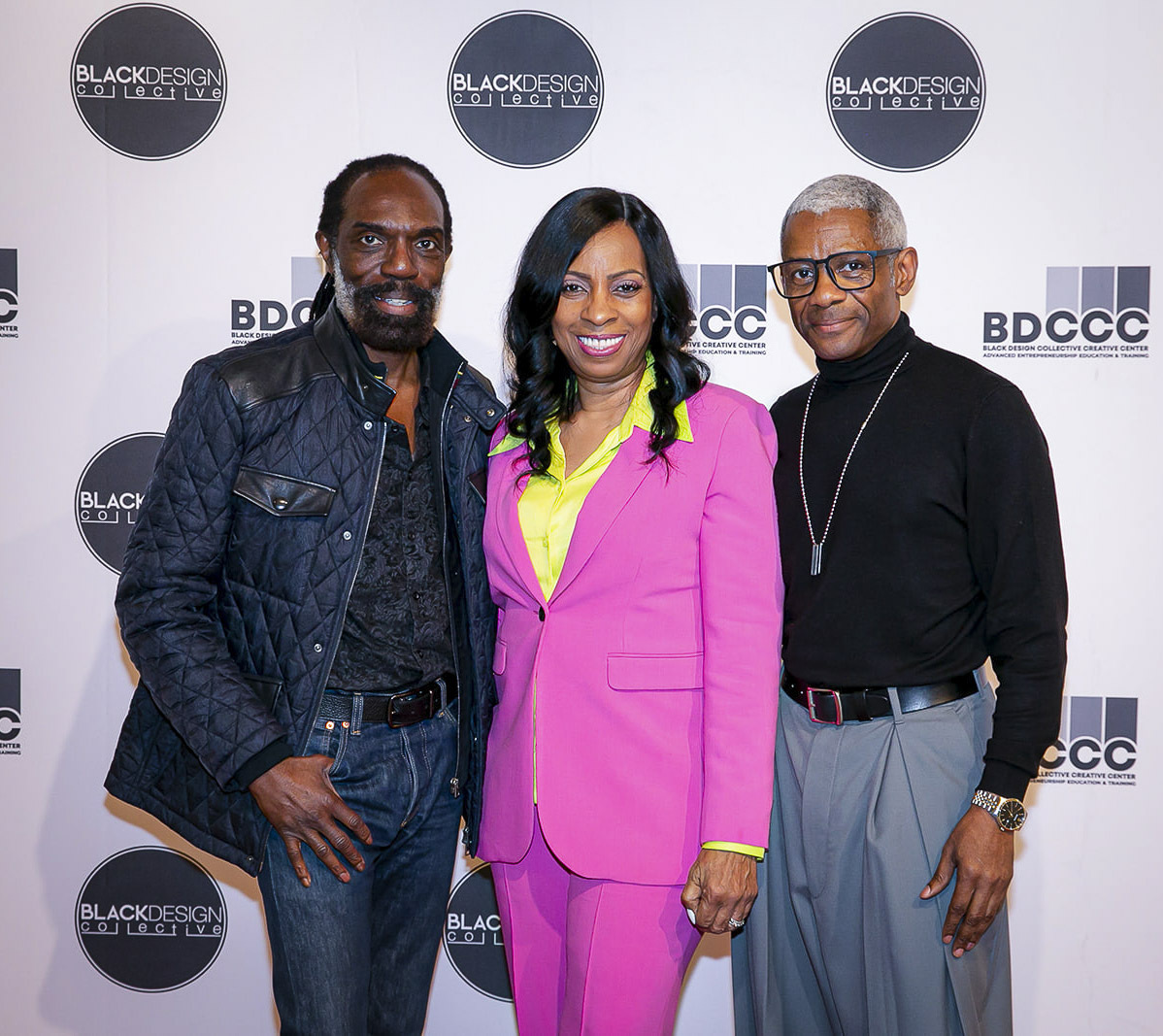 Black Design Collective Founders: (L-R) President & Designer Kevan Hall, TJ Walker (Cross Colours), and Angela Dean (Deanzign) - Photo: Karim Saafir