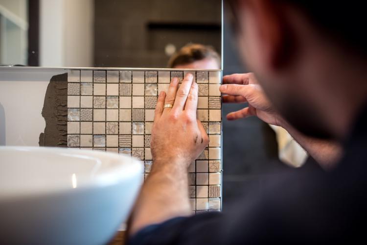 renovating bathroom