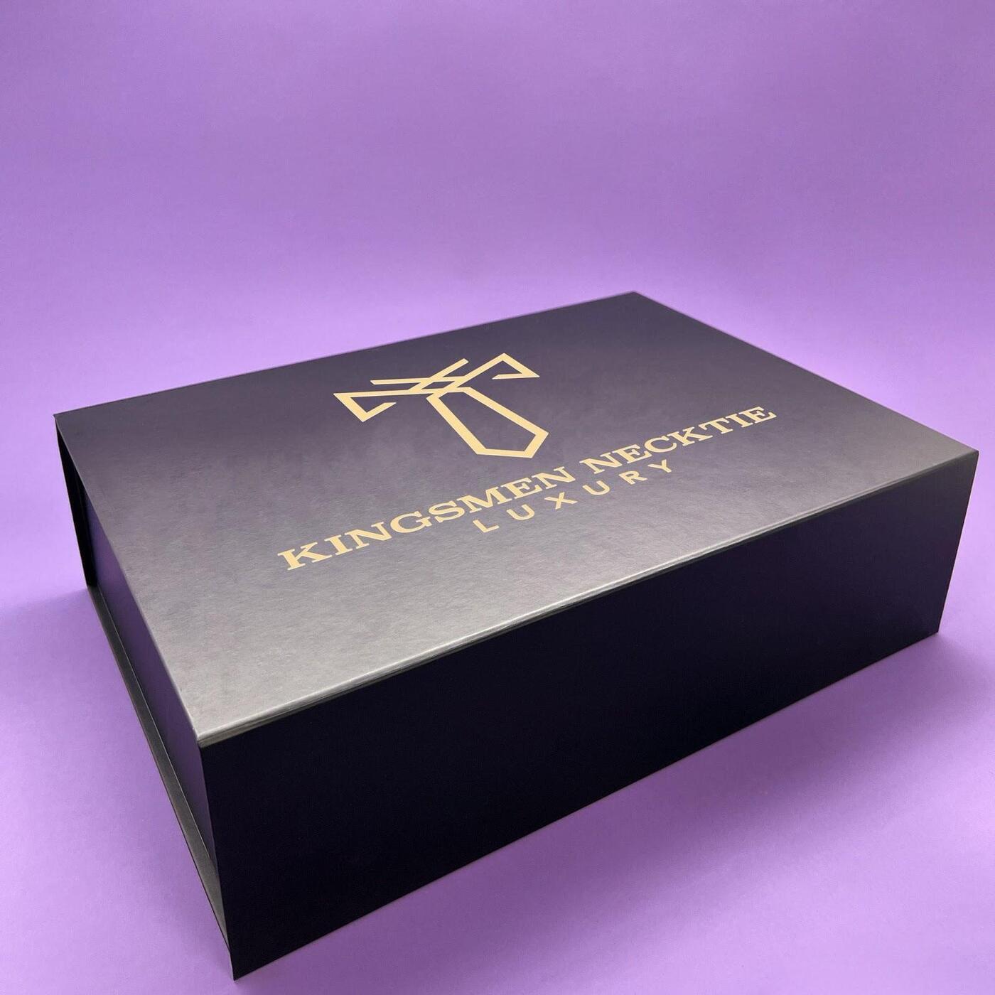 Custom Premium Magnetic Gift Box Printed Branded Personalised Logo Brand High-end Luxury KINGSMEN NECKTIE