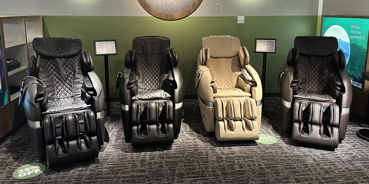 Massage chairs in Furniture for Life showroom