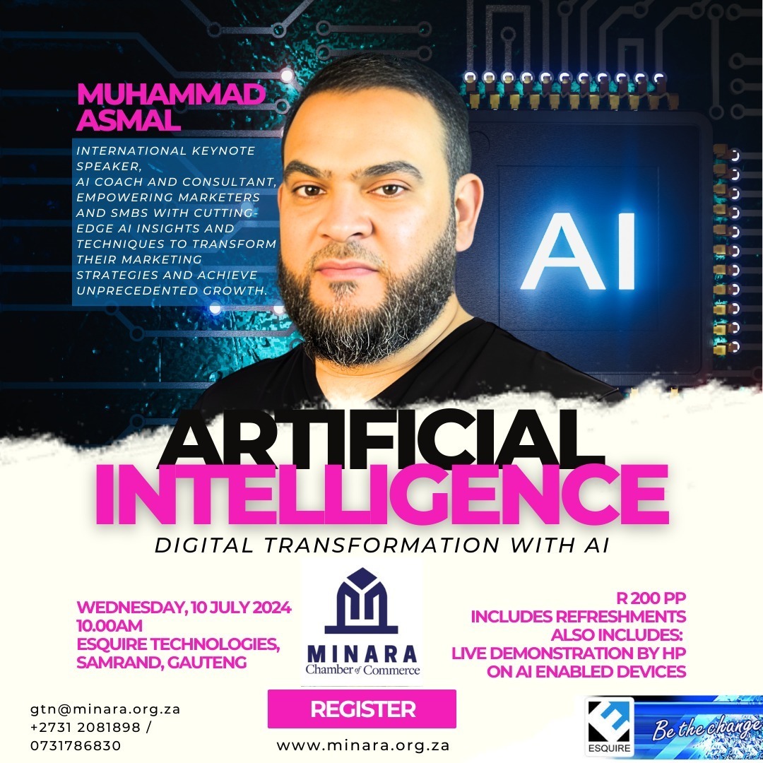 Muhammad Asmal. International Keynote Speaker, Ai Trainer and an Ai powered Marketer. I drop gems on TikTok, Insta and YouTube for FREE!Videos