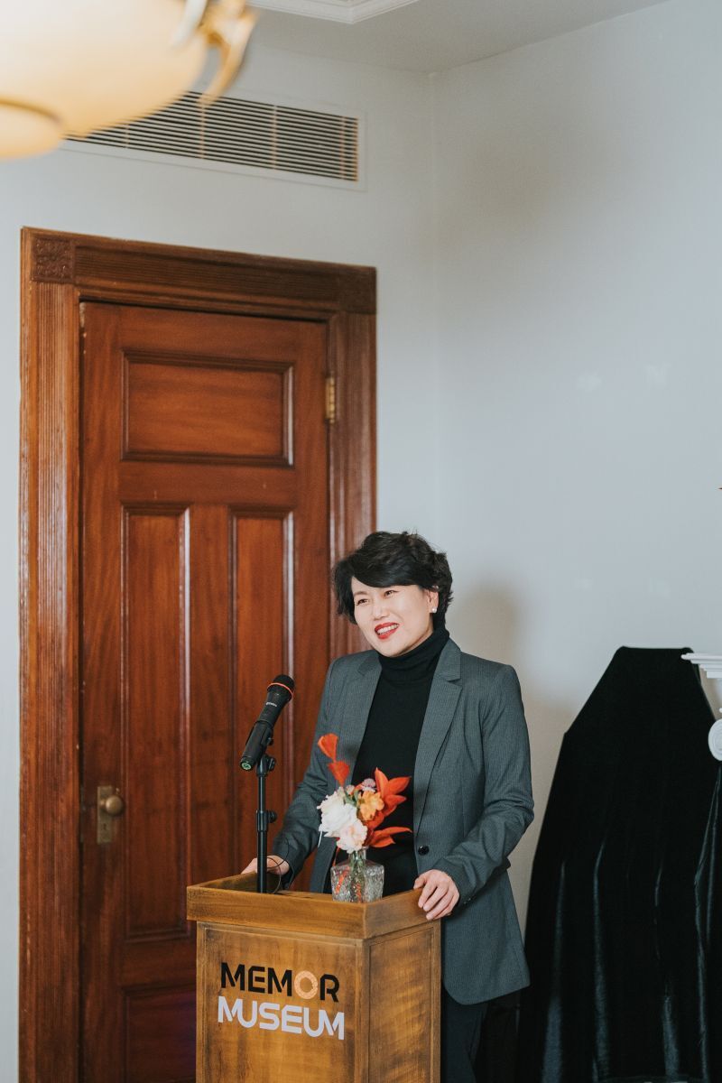 Shang Jiyuan, Cultural Counselor, Chinese Consulate General in New York, Giving Her Remarks. Image Courtesy of Memor Museum.