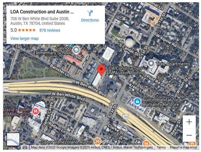 LOA Construction and Austin Roofing
