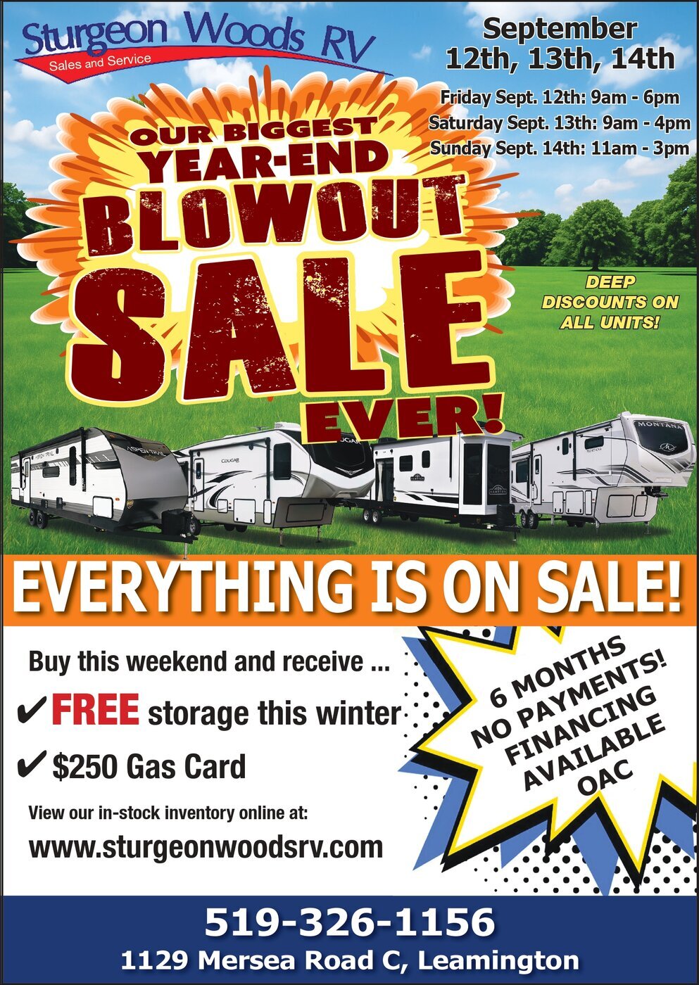 Sturgeon Woods RV Dealership has proudly served Ontario as a leading resource for RV sales, service, and ownership support.