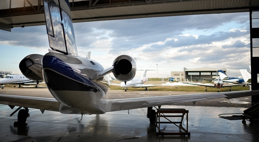 aircraft in the hangar