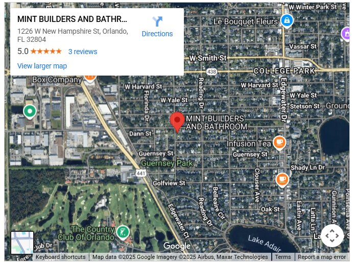 MINT BUILDERS AND BATHROOM REMODELING