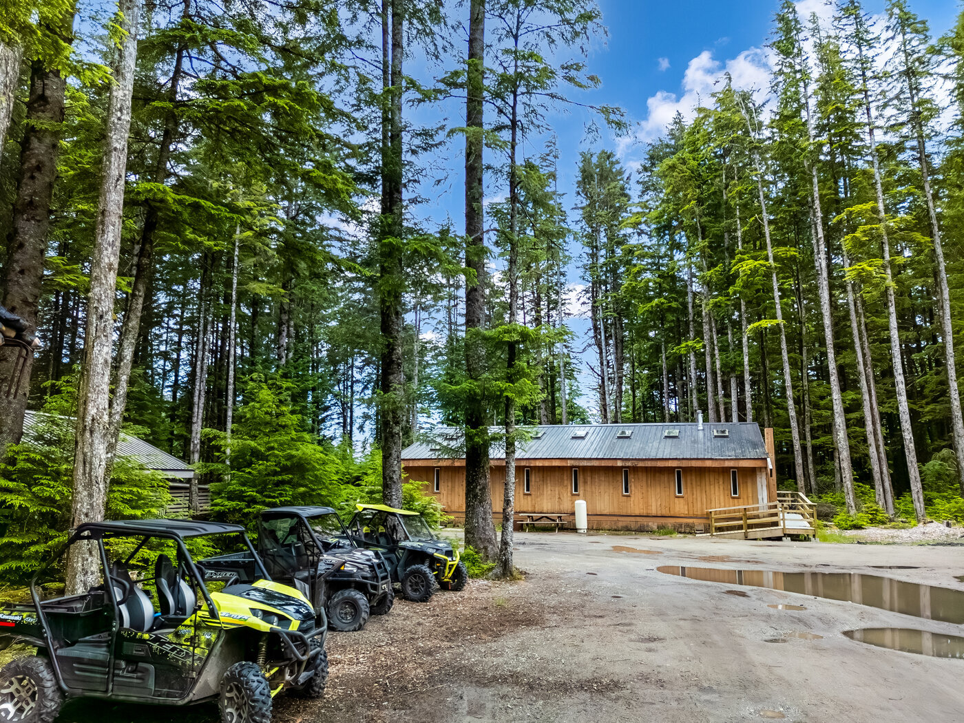 Hiellen Village Longhouses provides nature-immersive accommodations on Haida Gwaii, offering travelers access to Haida Gwaii cabin rentals, group cabins, and RV camping while respecting the land and local cultural traditions.