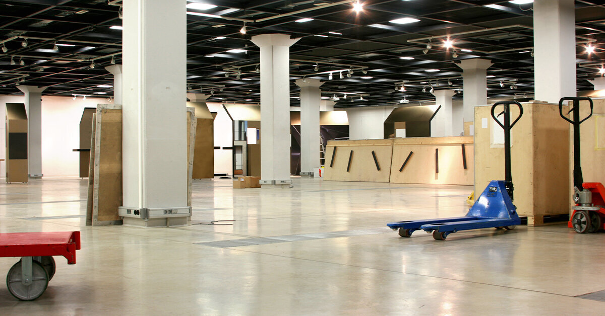 exhibit hall set up