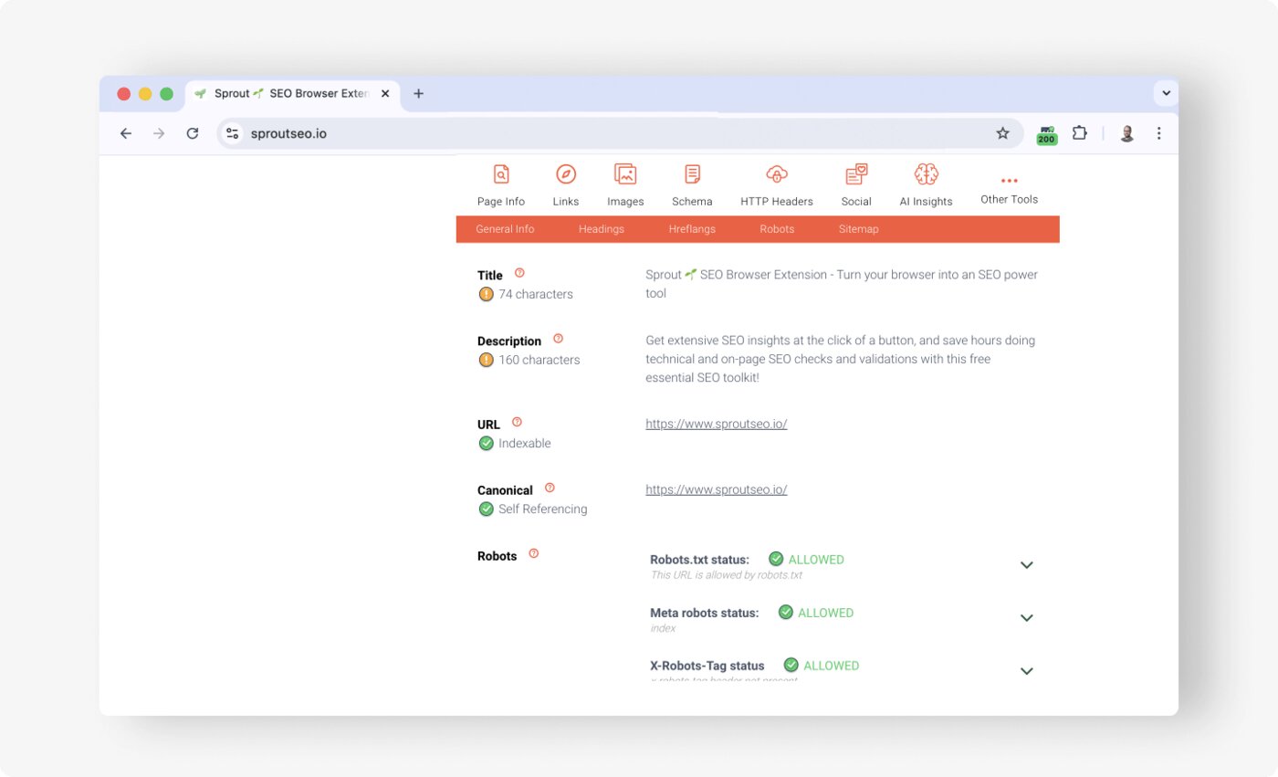 Sprout SEO Extension is an SEO browser extension that reveals AI-driven search behavior through query extraction, AI Overview analysis, and on-page inspection.