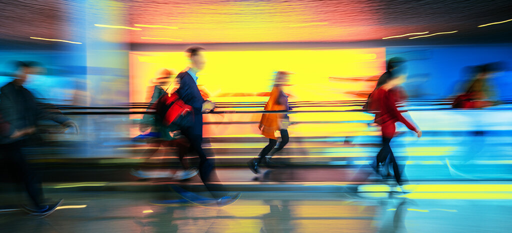 blurred airport traffic