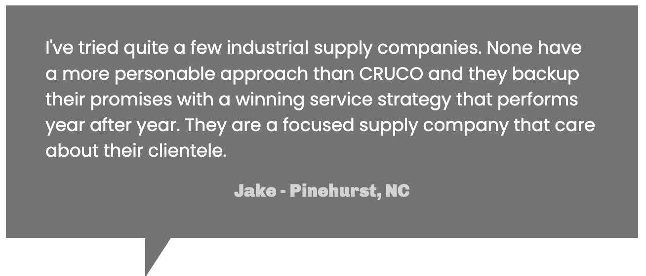 Cruco Mill & Industrial Supply is a North Carolina-based industrial supply company serving commercial, manufacturing, agricultural, and retail customers across the state
