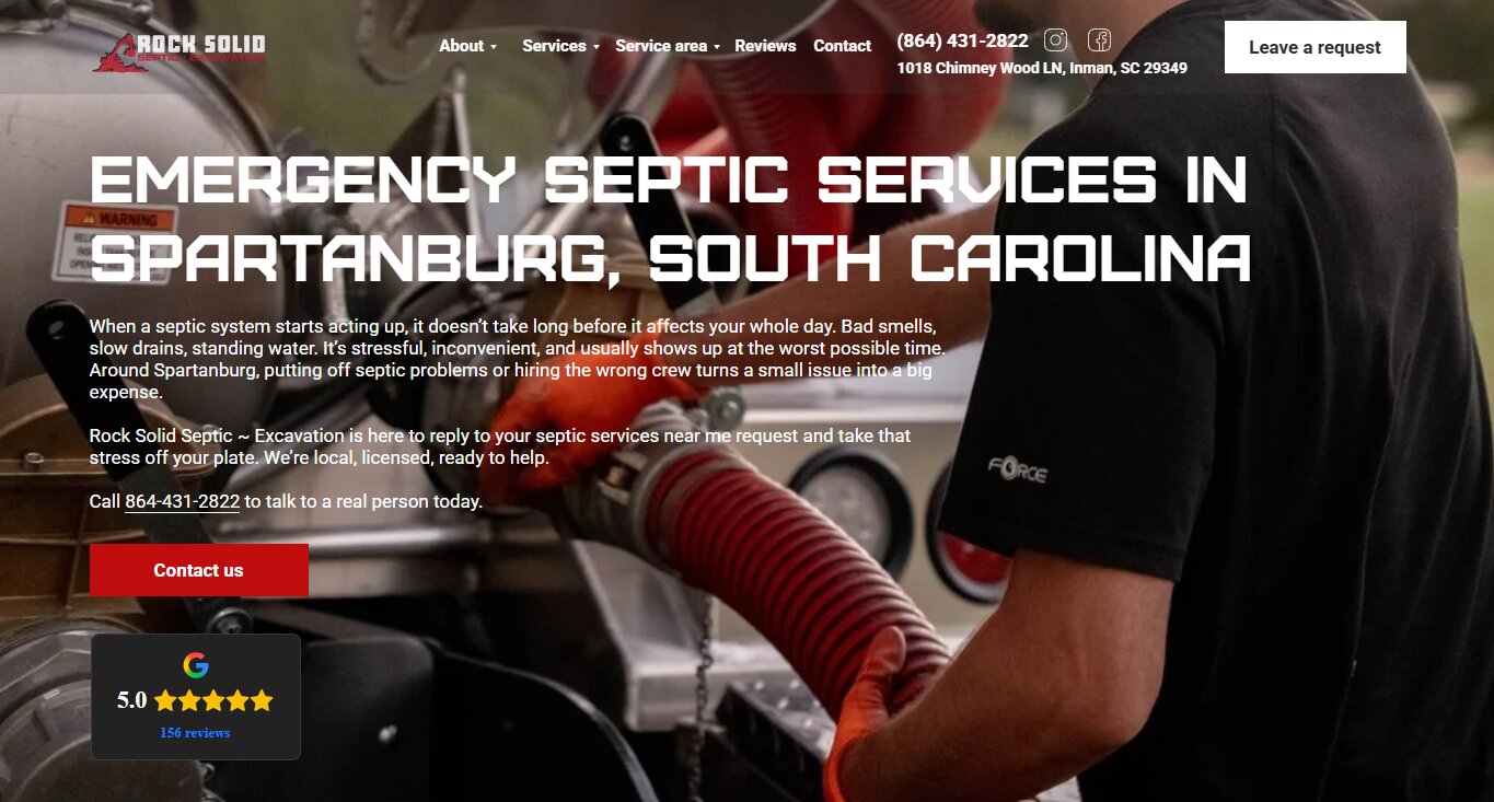 Rock Solid Septic ~ Excavation is a locally owned septic and excavation company based in Inman, South Carolina.