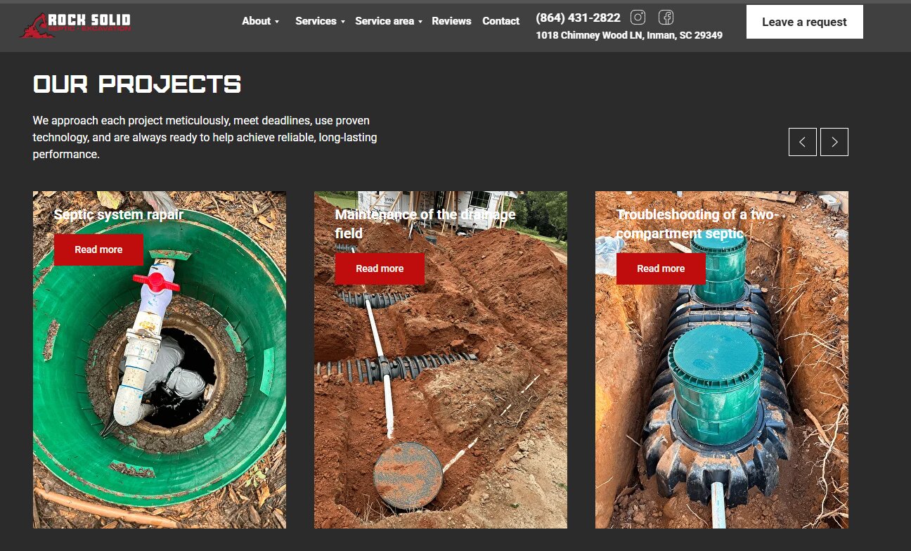Rock Solid Septic ~ Excavation is a locally owned septic and excavation company based in Inman, South Carolina.