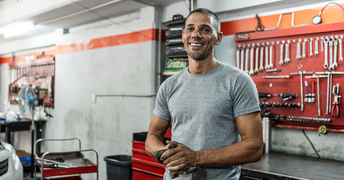 Man standing in workshop