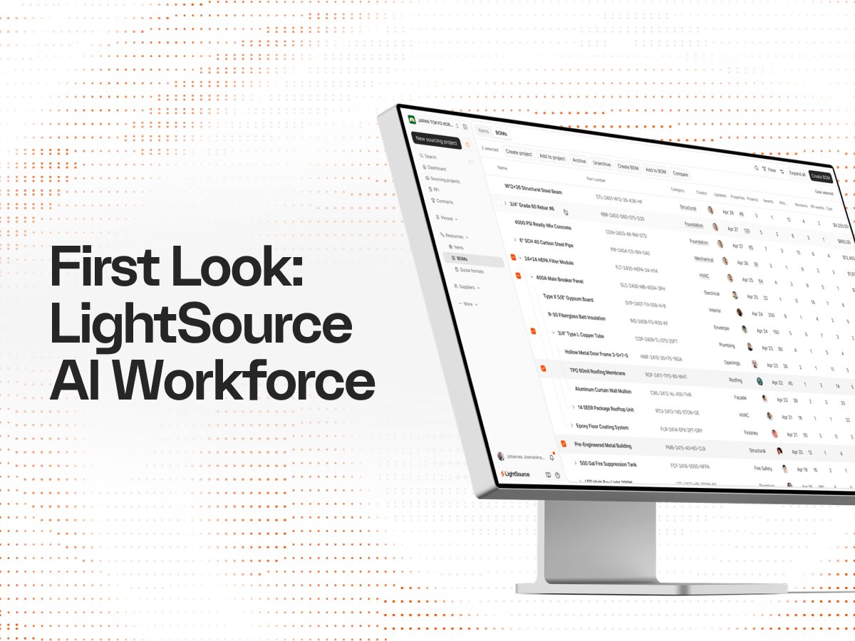 LightSource is the direct materials operating system purpose-built to connect engineering, procurement, and suppliers, so innovators always know what their products cost and launch faster.