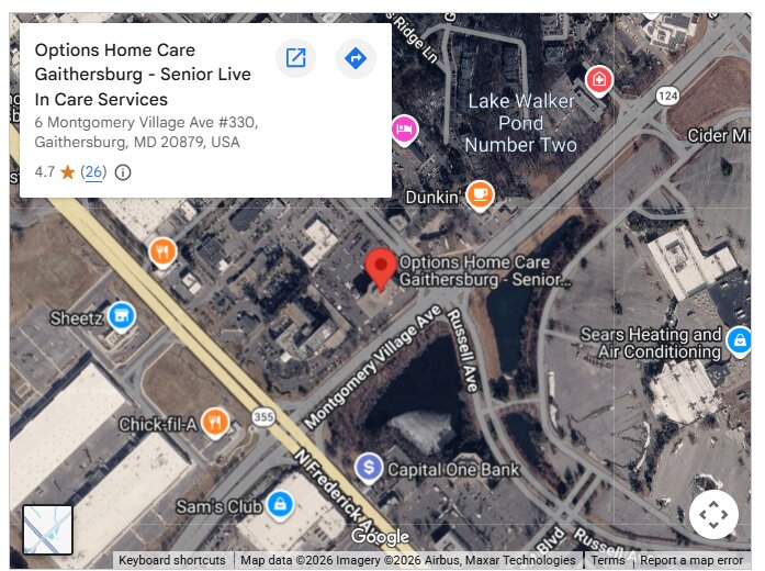 Options Home Care Gaithersburg - Senior Live In Care Services