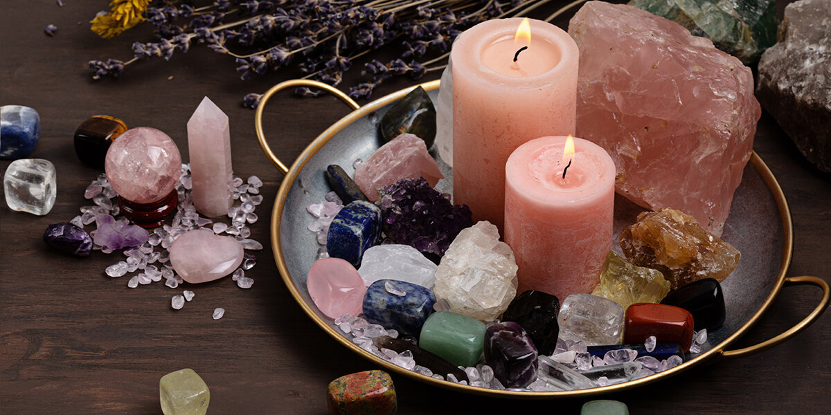 crystals and candles