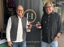 Acclaimed vintner Ross Halleck (left) and Sideways author Rex Pickett sip Pinot Noir at a Sonoma wine tasting event celebrating the 20th anniversary of the Academy Award winning film.