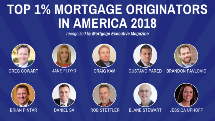 NFM Lending announces their top ten Loan Originators named as the top 1% of Mortgage Originators 2018.