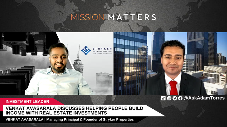 Venkat Avasarala was interviewed on Mission Matters Money Podcast by Adam Torres. 