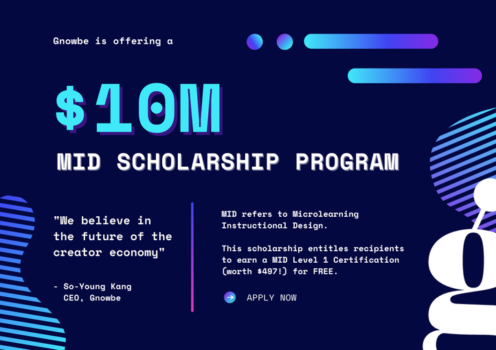 Gnowbe Earmarks $10M for Global Scholarship Program in Microlearning Instructional Design (MID)