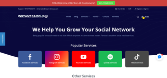 Instant Famous homepage