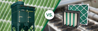 This industrial dust collector is very different than the HVAC air filters used to improve indoor air quality in commercial buildings. 
