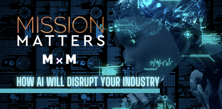 Banner for Mission Matters “How AI Will Disrupt Your Industry” event at LA Tech Week 