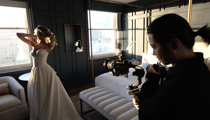 Christopher C. Lee filming a commercial production.