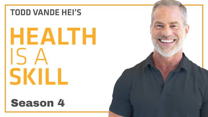 Todd Vande Hei, host of 'Health Is a Skill' podcast and CEO of Stark, engaging with a guest during a recording session.